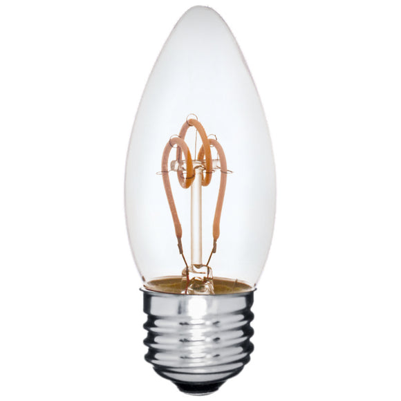 LED B10 3000K Vintage Crown Spiral Filament Bulb