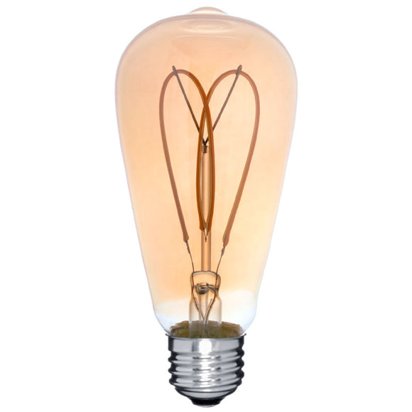 LED ST19 2200K Vintage Heart Filament Bulb