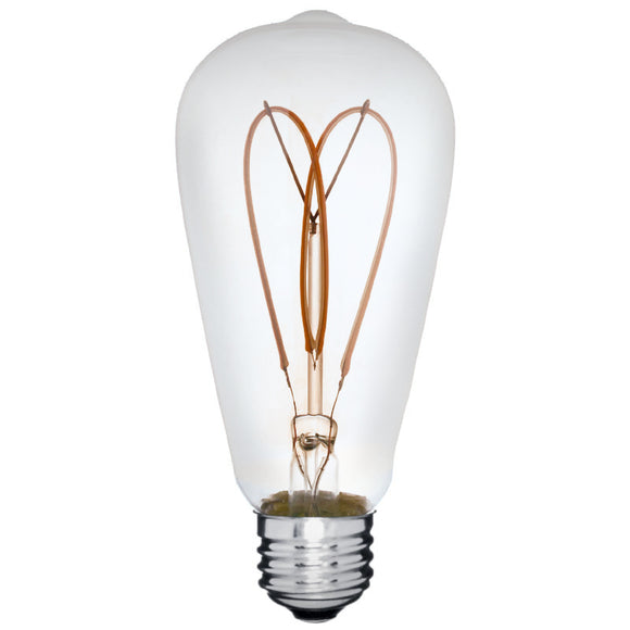 LED ST19 2700K Vintage Heart Filament Bulb